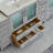 Brescia 108" Double Sink Freestanding Bathroom Vanity with Ceramic Top and Matching Mirrors-33559835