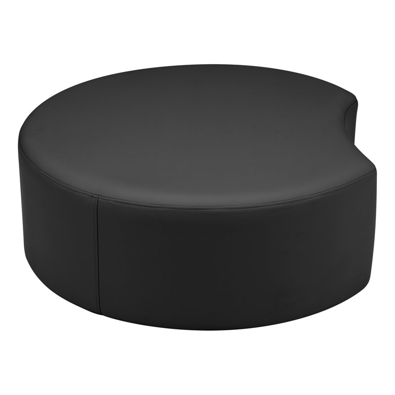 Tabouret en forme de croissant structuré en savoir plus, H 14 po x l 28 po x P 32,5 po, Noir