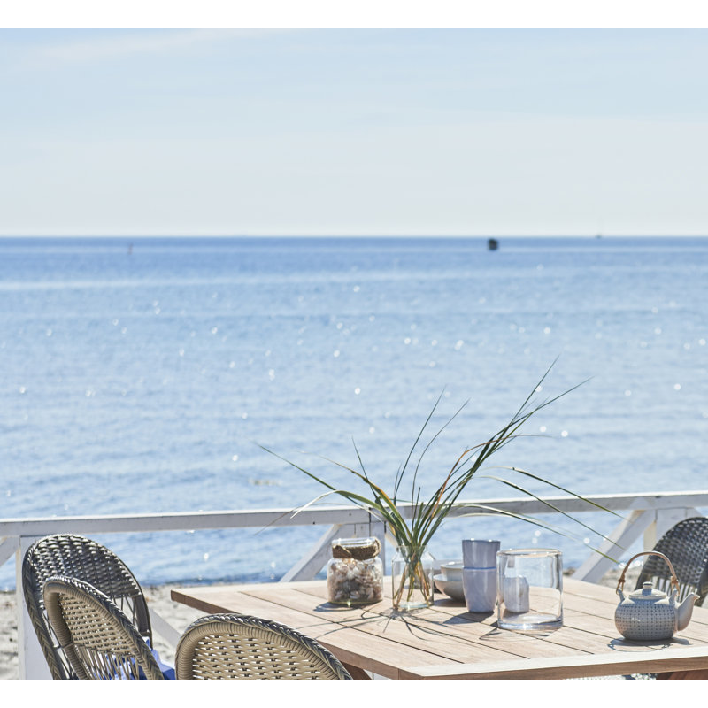 Natural Brown Teak Rectangular Outdoor Dining Table
