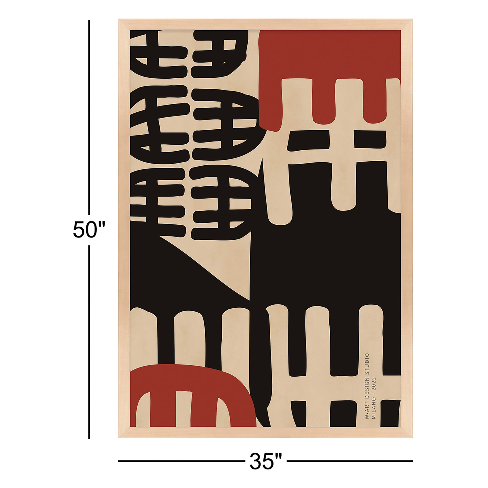 Canton "Bohemian Primitive" 2-Piece Print Set, 50" H x 35" W x 1.25" D, Maple Framed Paper