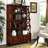 44.49"American-style solid wood brown multi-level storage shelf bookcase