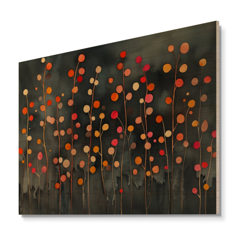 Collage d'automne de feuilles en automne - décoration murale botanique en bois, 24" H x 32" W, Rectangle