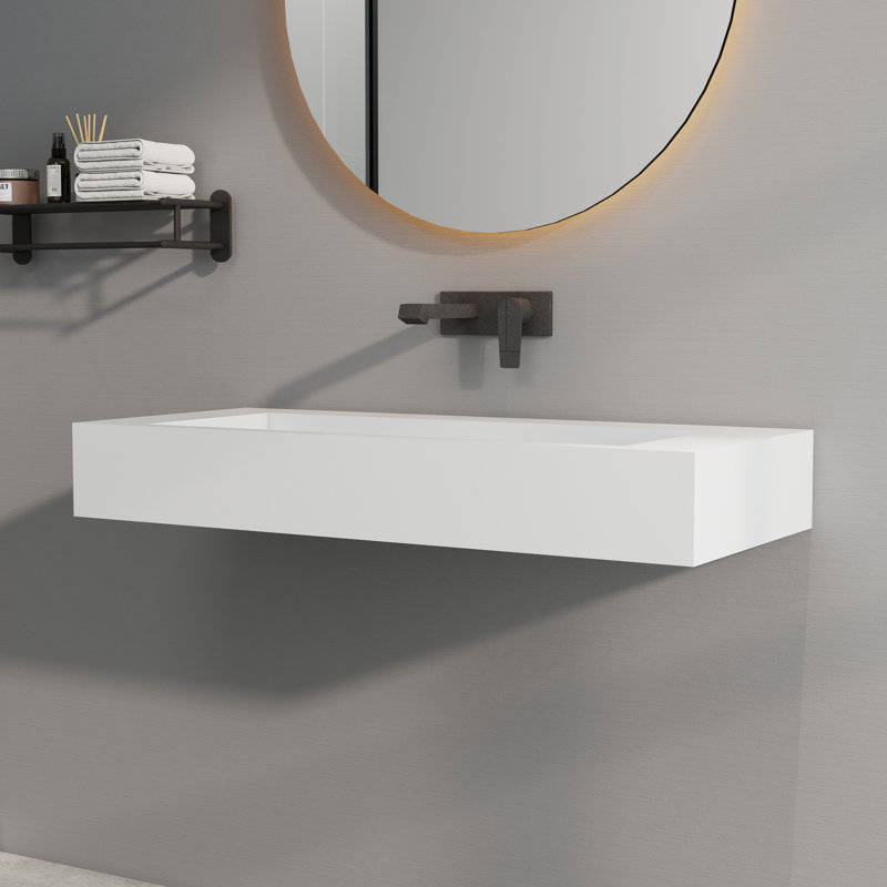 42'' Rectangular Solid Surface Bathroom Sink