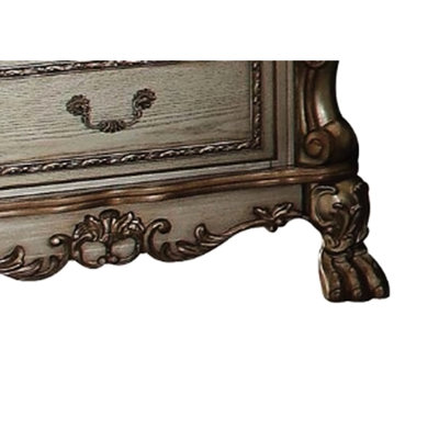 Marvelous Bone Finish Nightstand In Gold Patina With Quality Assurance Lovely & For Bedroom Ambiance