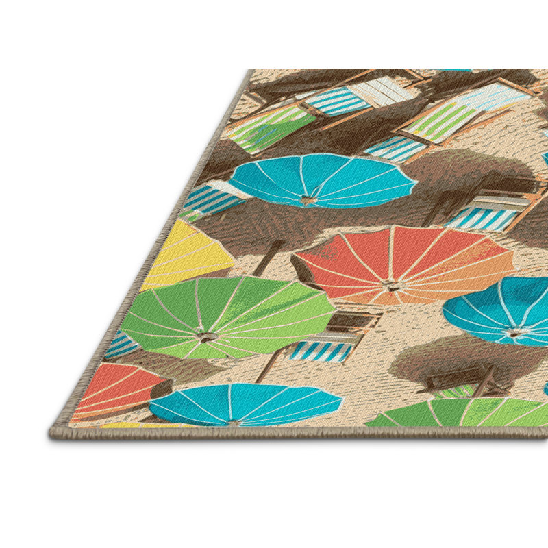  Tapis bord de mer lavable parasol Paradise, Tapis de couloir 2 pi x 4 pi