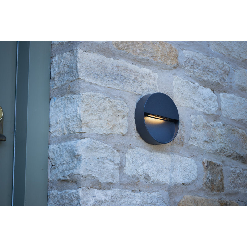 Charlier Matt Grey 12cm H Integrated LED Outdoor Bulkhead Light