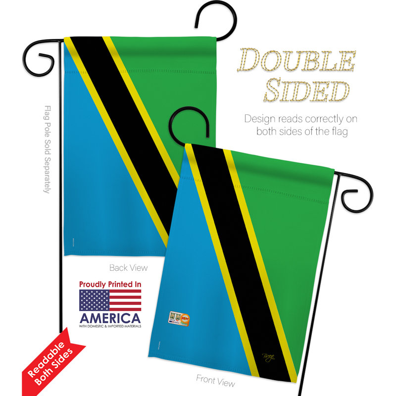 Polyester à 2 côtés 18,5 x 13 po tanzanie ensemble de drapeau