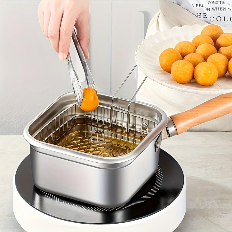 Houshery Fryer Pot 3L Stainless Steel Pot Set