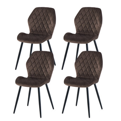 Norred Modern Velvet Dining Chair with Ergonomic Backrest, Set of 4