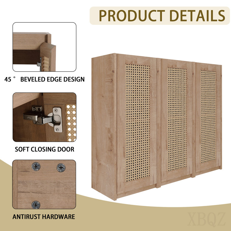36" Bathroom Side Cabinet,Soft Close Doors,Float Mounting Design,(Kd-Packing)