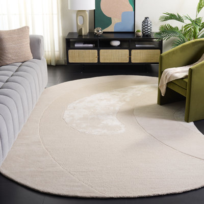 Tapis de couleur unie en laine / viscose touffeté à la main Novelty