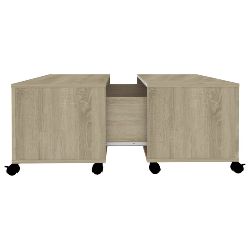 Godderd Wheel Coffee Table with Storage, Sonoma Oak
