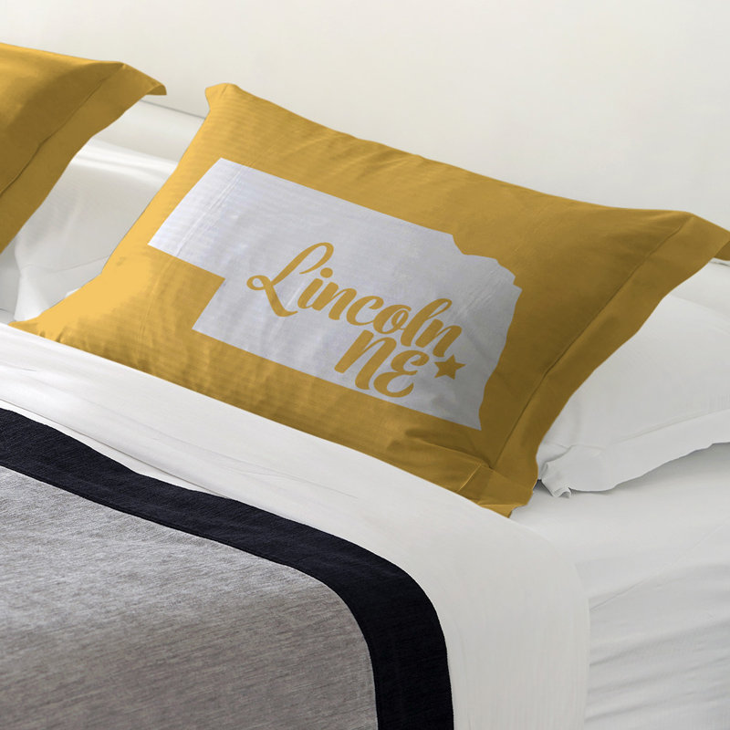 Nebraska Polyester Sham, Microfiber, Queen, Yellow