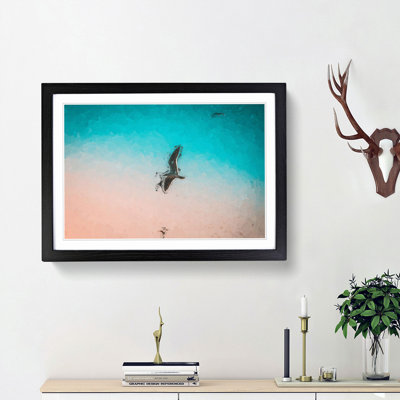 Soaring Seagulls in Abstract - Picture Frame Graphic Art Print