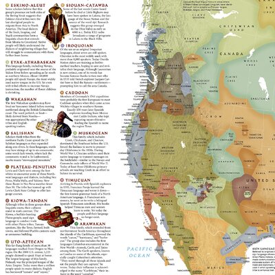 National Geographic Maps North American Indian Cultures Poster Map ...