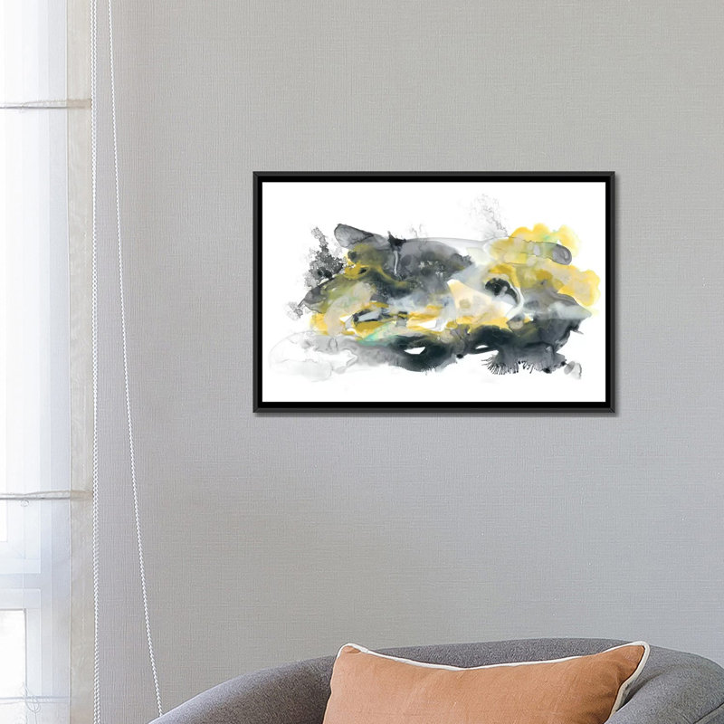 « lunaire voile ii », reproduction sur toile, H 40 po x l 60 po x p 1,5 po, Toile avec cadre noir, Pas de tapis