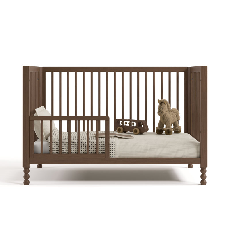 Rio 5-in-1 Convertible Crib with Toddler Guardrail, Hazelnut