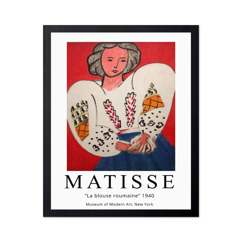 Henri Matisse - La Blouse Roumaine No1, H 16 po x l 20 po, Affiche, Sans cadre