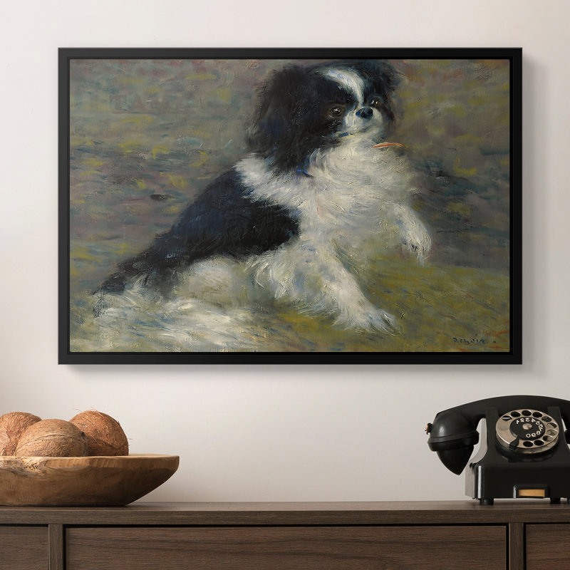 Tama, le chien japonais, v. 1876 - Pierre-Auguste Renoir, toile tendue avec châssis, 16 x 24, Noir