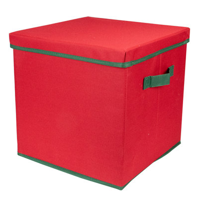 12" Red Christmas Ornament Storage Bag with Removable Dividers