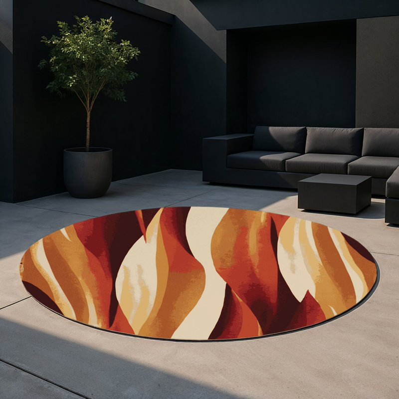 Tapis intérieur et extérieur Twilight Splendor, Rond 5 pi