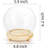 2 Pack Clear Glass Dome Cloche, 6 Inch Decorative Display Bell Jar With Wooden Base, DIY Snow Globes Case Keepsake Showcase For Flower