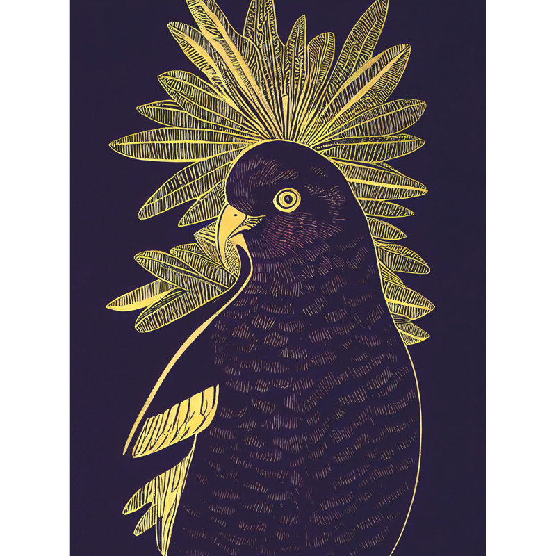 Detailed Stylish Parrot Tropical Plant - Print, Unframed, 40.5cm H x 30.5cm W x 0.2cm D