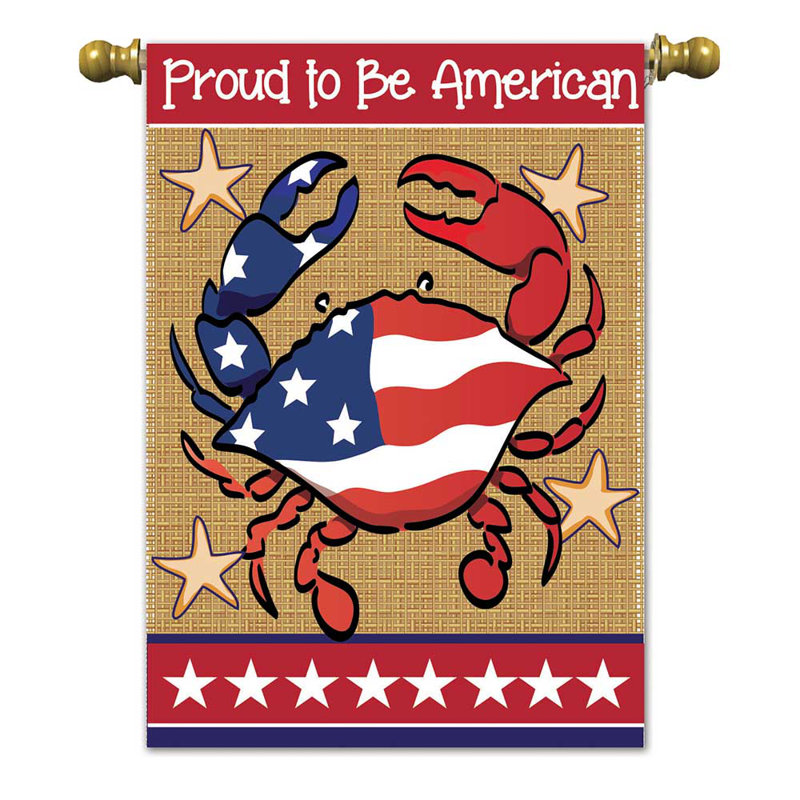 Drapeau Proud To Be American Crab 13 x 18