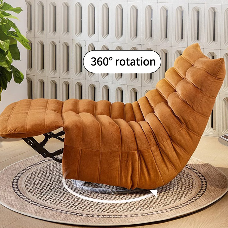 Ergonomic Functional Recliner with Storage Pocket, Brown Polyester Fiber