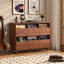 Grand support de tourne-disque à 2 niveaux avec rangement en vinyle, armoire de rangement pour disques, support pour tourne-disque Mid-Century, rangement pour disques vinyles avec tablettes pour chambre à coucher, salon, bureau (noyer)