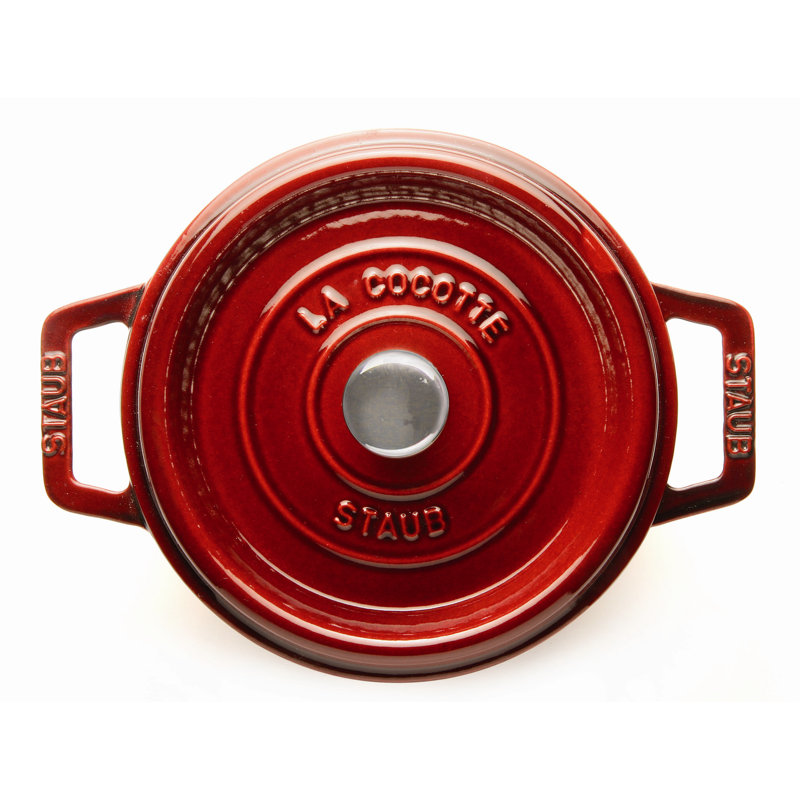 La Cocotte Cast Iron Round Cocotte, 2.75 quarts, Cherry