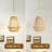 Handwoven Rattan Cone-shaped Tapered Bamboo Pendant Light-2097240354