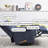 Blue Living Room Chenille Ergonomic Recliner