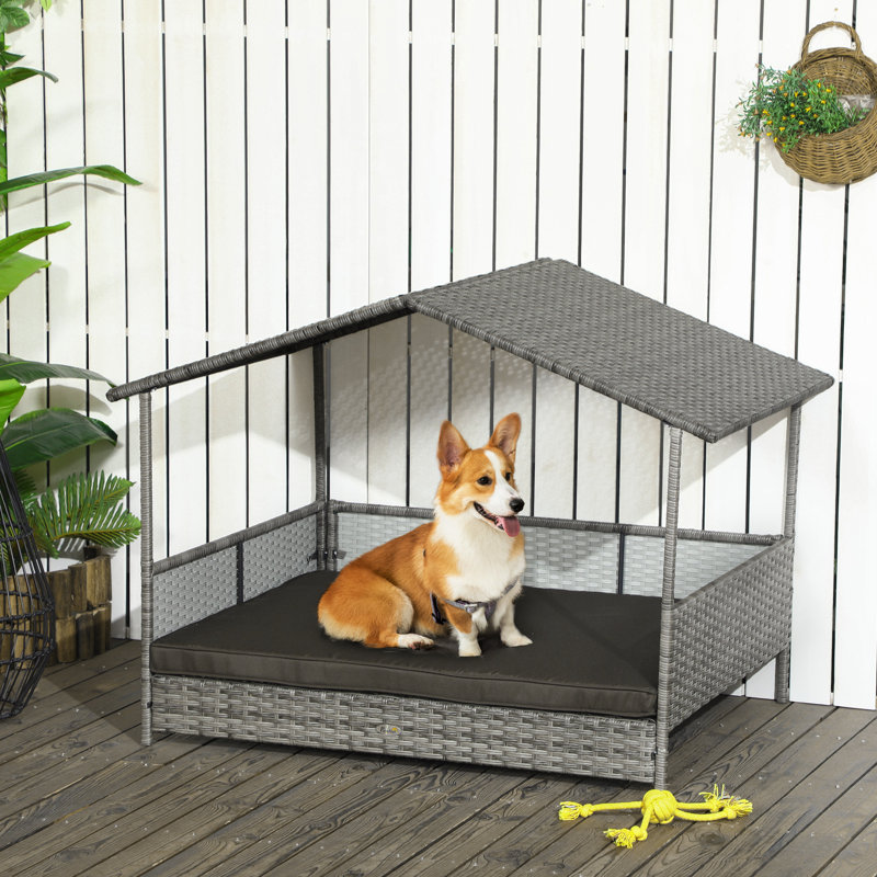 Niche pour chien Lininger, Gris/gris pâle, H 28,5 po x l 38,5 po x P 27,25 po