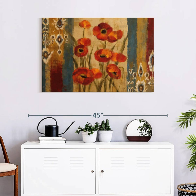 Harnek Ikat Floral Tapestry, 24" H x 36" W