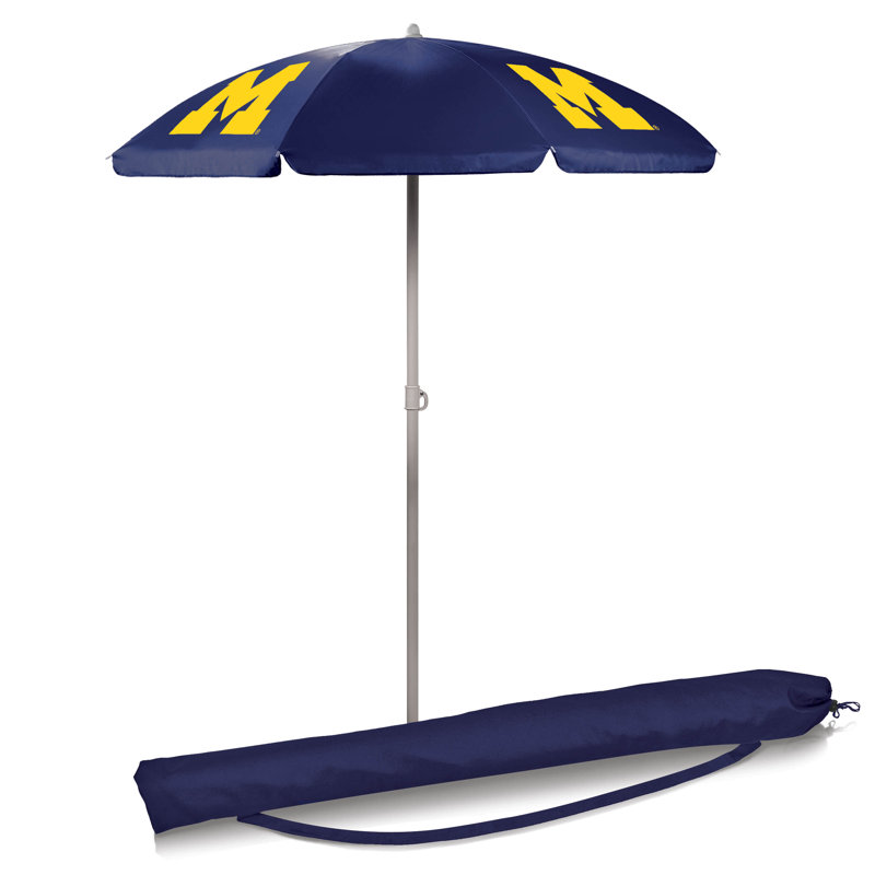 NCAA 66'' Beach Umbrella, Navy, Michigan