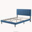 Grand lit plateforme tapissier, cadre de chambre à coucher facile à assembler, bleu foncé-129037840