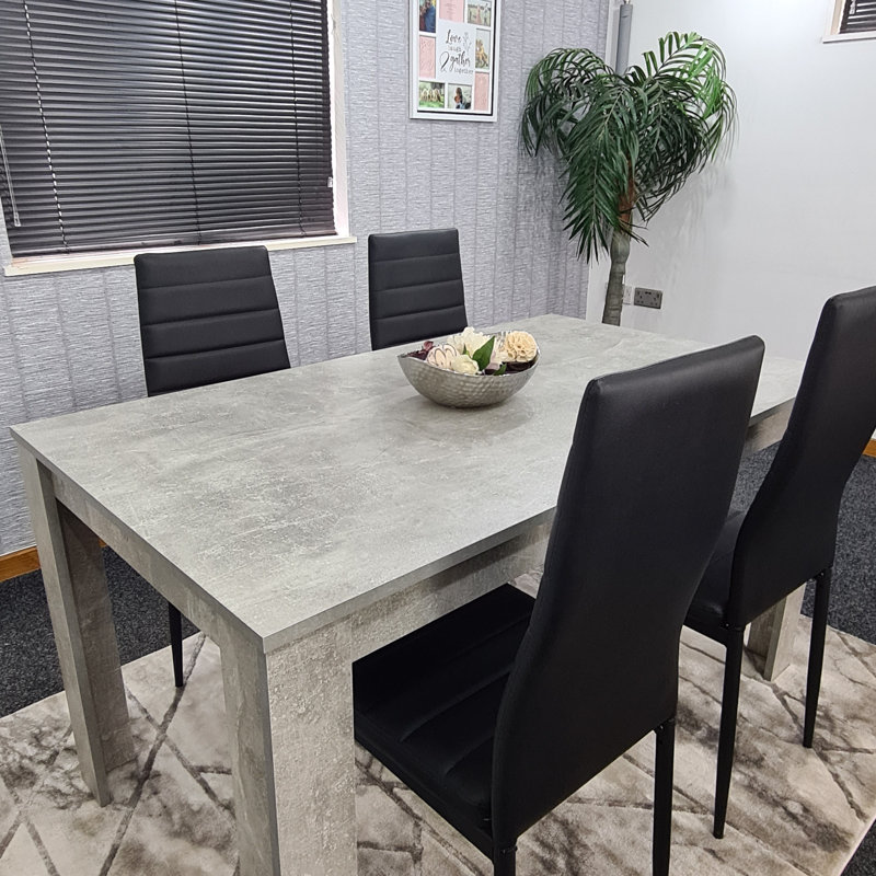 Schiavo 4 - Person Dining Set, 75cm H x 117cm W x 70cm D, Black