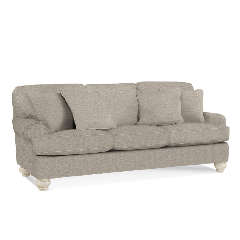 Artisan Landing Sofa, Gel Memory Foam Mattress, Beige Performance Fabric; 0851-73, Hatteras