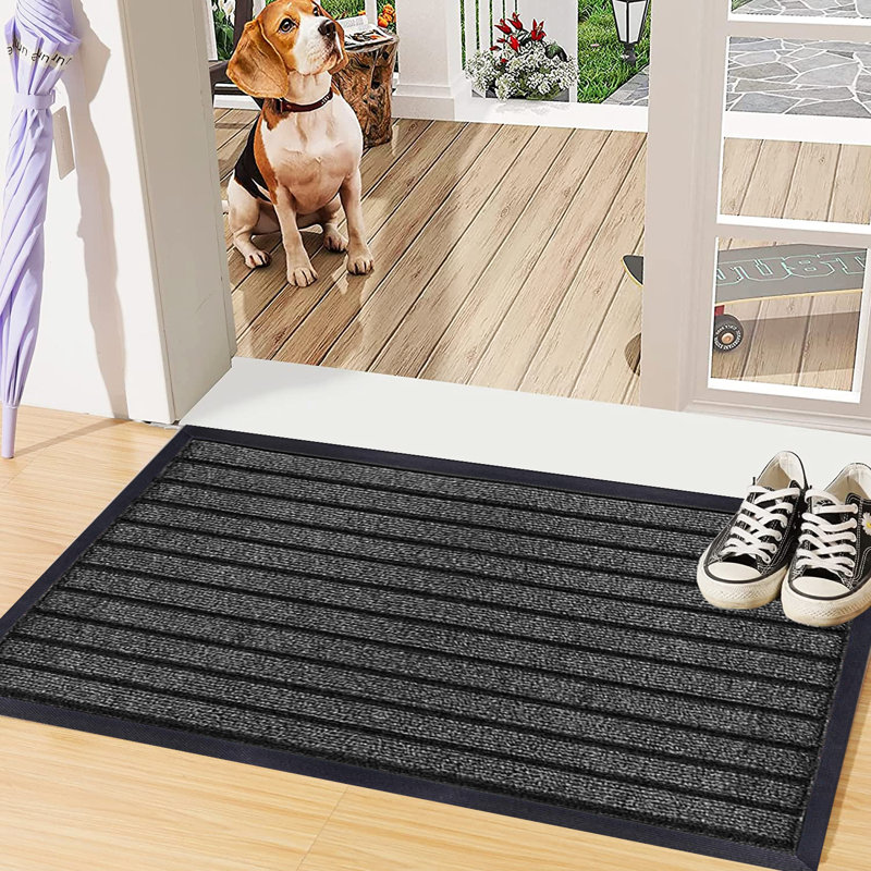 Kissy Non-Slip Doormat, Grey, 50cm W x 90cm L