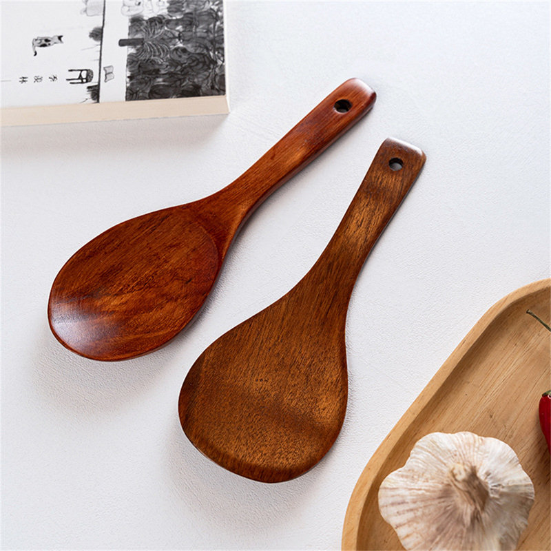 Ensemble 9 pièces d'ustensiles de cuisine en bois fabriqués à la main 9 pièces
