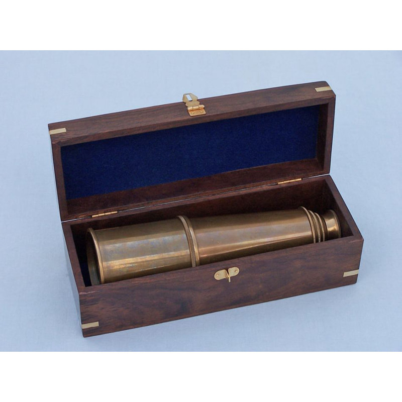Télescope décoratif admiral Kora, Laiton antique