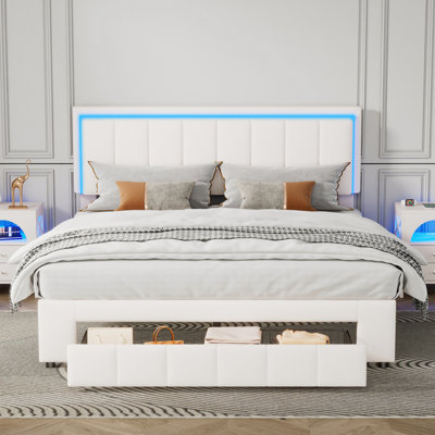 Lit plateforme avec rangement Khira