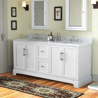  72" Freestanding Double Sink Bathroom Vanity with Top