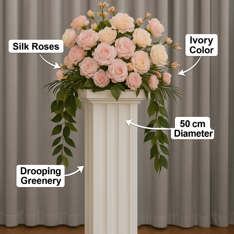 50cm Faux Flowering Plant, Pink