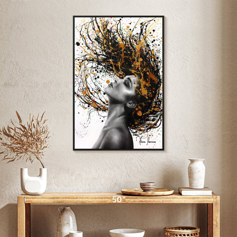 Plus profond que l'âme, 25 po x 37 po, Cadre flottant noir