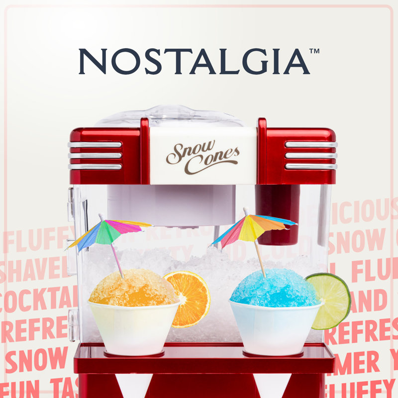 Nostalgia Retro Single Countertop Snow Cone Maker, Red