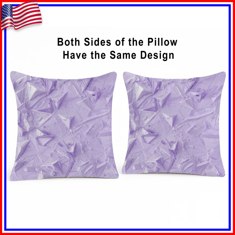 Purple Geometric Texture Double Sided Throw Pillows, 18 x 18 inches