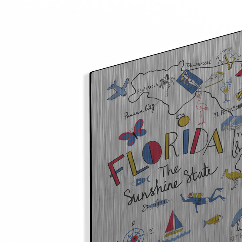  «Florida» par Farida Zaman, art mural en métal, 12 po x 12 po, H 12 po x l 12 po