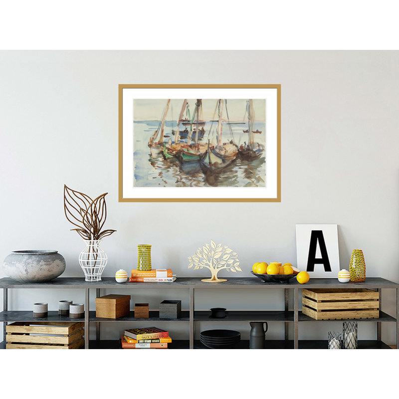 Bateau portugais, John Singer Sargent, impression giclée sur cadre, H 30,11 po x l 41,5 po